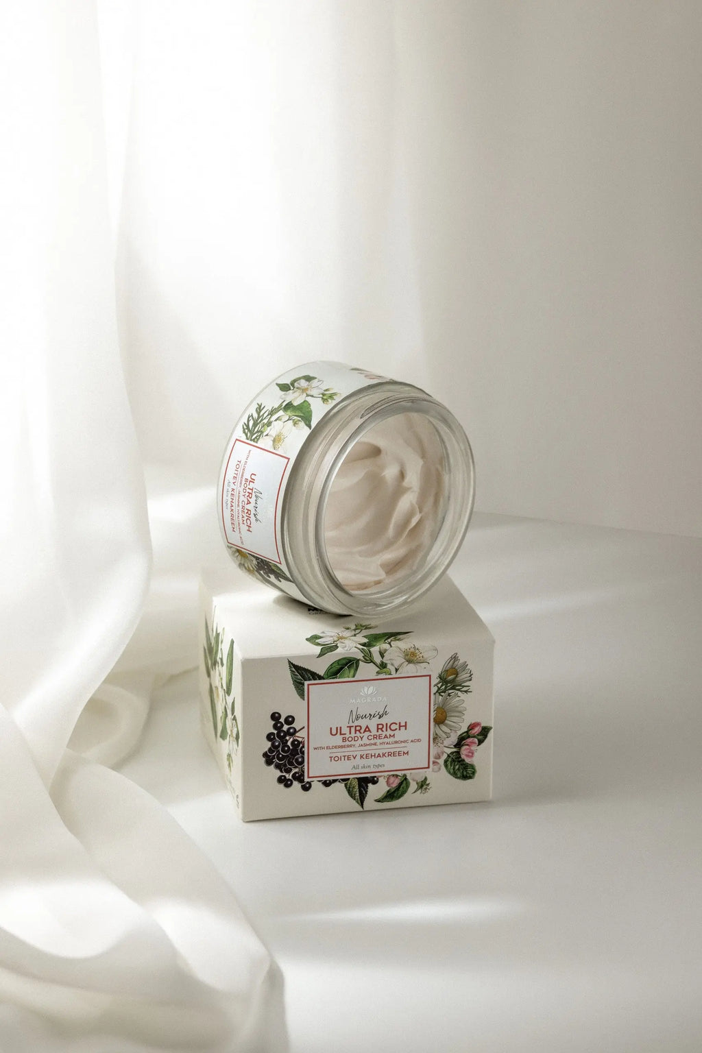 Nourishing Body Cream With Elderberry, Jasmine And Hyaluronic Acid, 200 ml