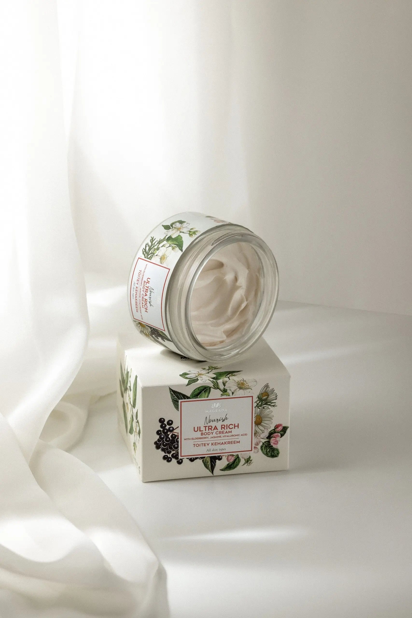 Nourishing Body Cream With Elderberry, Jasmine And Hyaluronic Acid, 200 ml